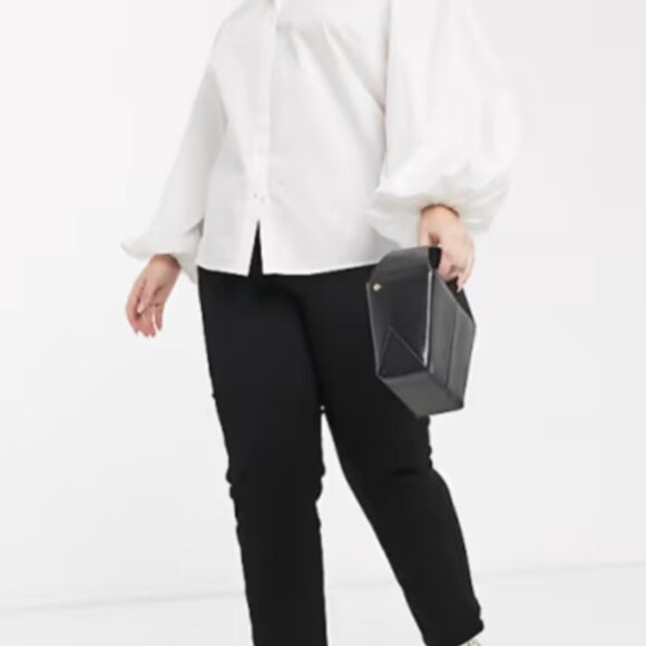 ASOS Curve Long Volume Sleeve Shirt, White - 26W - Picture 3 of 5